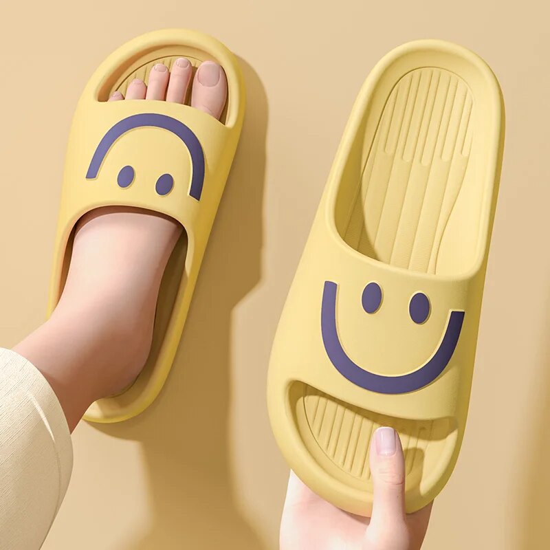 Women'S Shoes Temu - Smiley Face Cloud Slippers Women Men