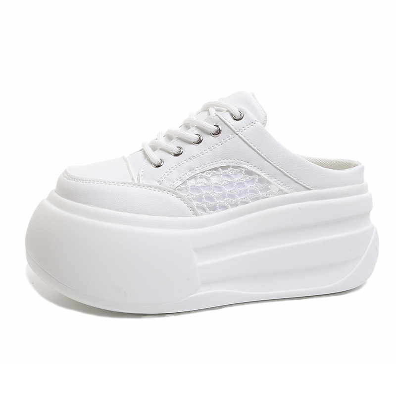 Mesh Sneaker Women - Women 7CM High Heels Chunky Slippers