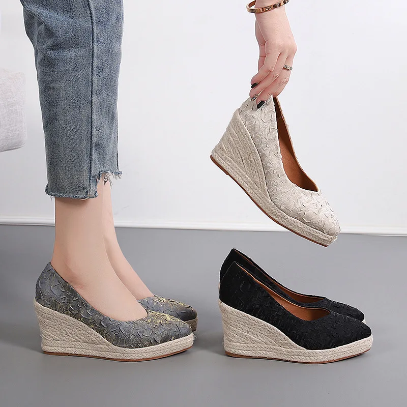 8cm Size 34-42 Breathable Comf - огляд і ціна Espadrille Wedge Shoes