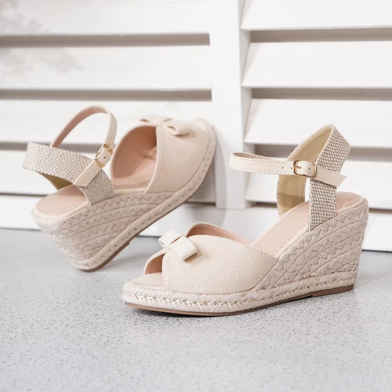 LIHUAMAO Pumps Women sheos pee - огляд і ціна Espadrille Wedge Shoes
