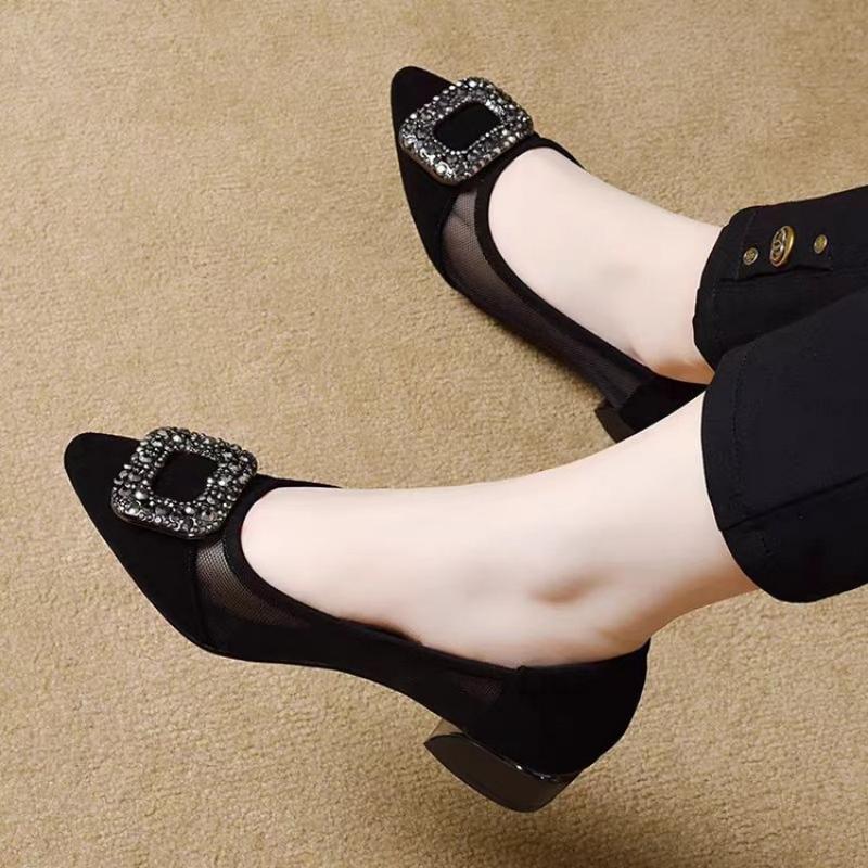 Elegant Pointed Toe Mesh Block - огляд і ціна Women'S Shoes Temu