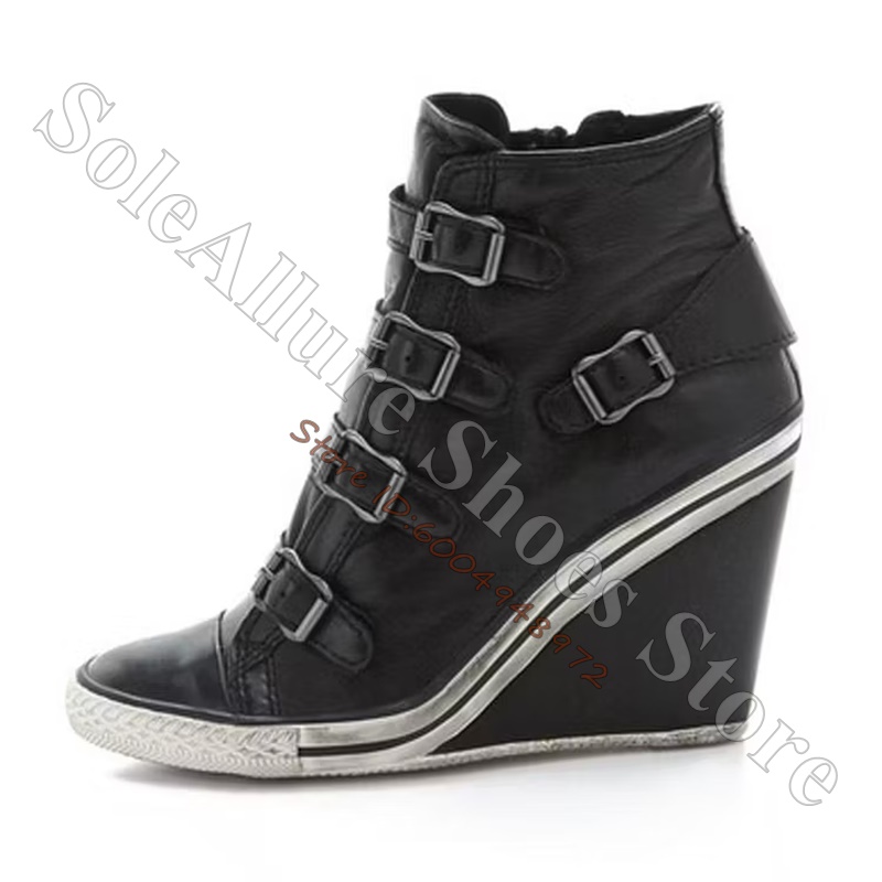 Grey Multi Buckle High Top Wed - огляд і ціна Women'S Shoes Com